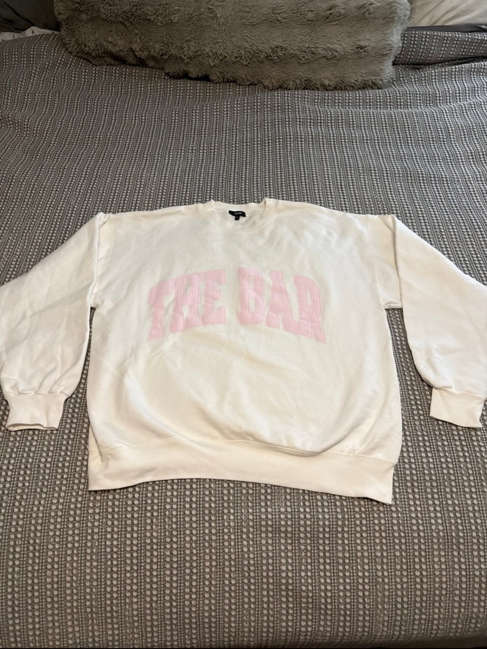 The Bar white with pink Crewneck size large